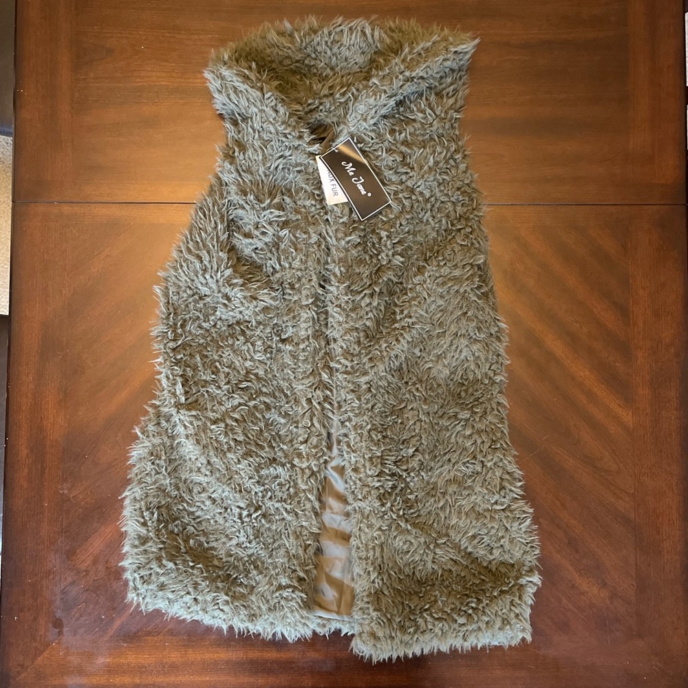 NEW Olive Green Fur Vest